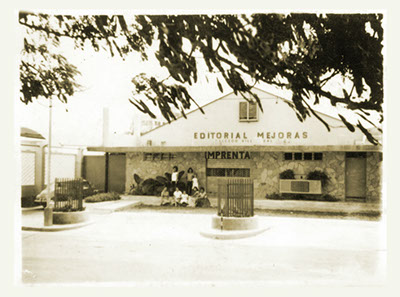 Fachada de la imprenta Editorial Mejoras fundada en 1939